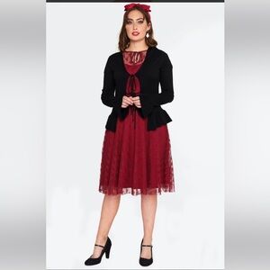 NEW Voodoo Vixen black vintage inspired ruffle hem sweater size medium